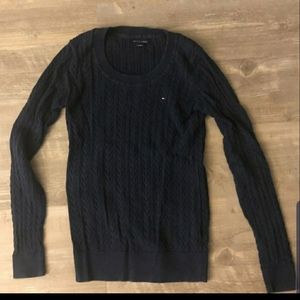 Navy Tommy Hilfiger XS Cable Knit Sweater